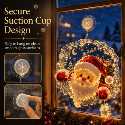 🎄 Weihnachts-Fensterlicht mit Saugnapf