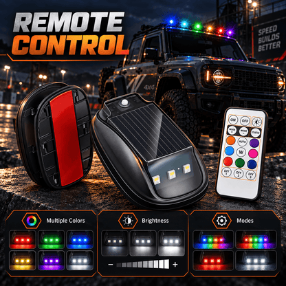 🔆Solar RGB Roof Lights 🌙with Wireless Remote, Waterproof Design & Easy Install