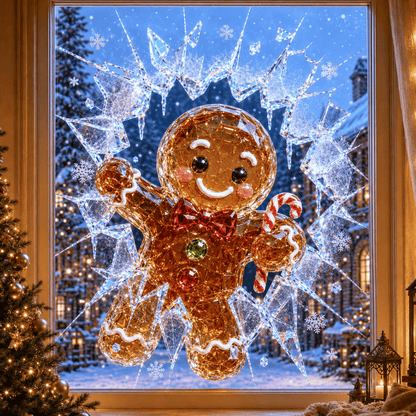 🔥 Last Day 50% OFF - 3D Crystal Christmas Window Decal 🎄 Shattered-Glass Holiday Decoration