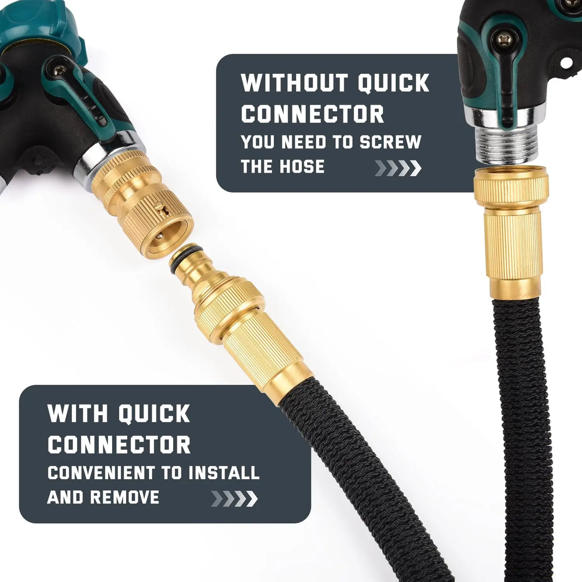 Solid Brass Garden Hose Quick Connector Set No Leak Water Hose Adapter
