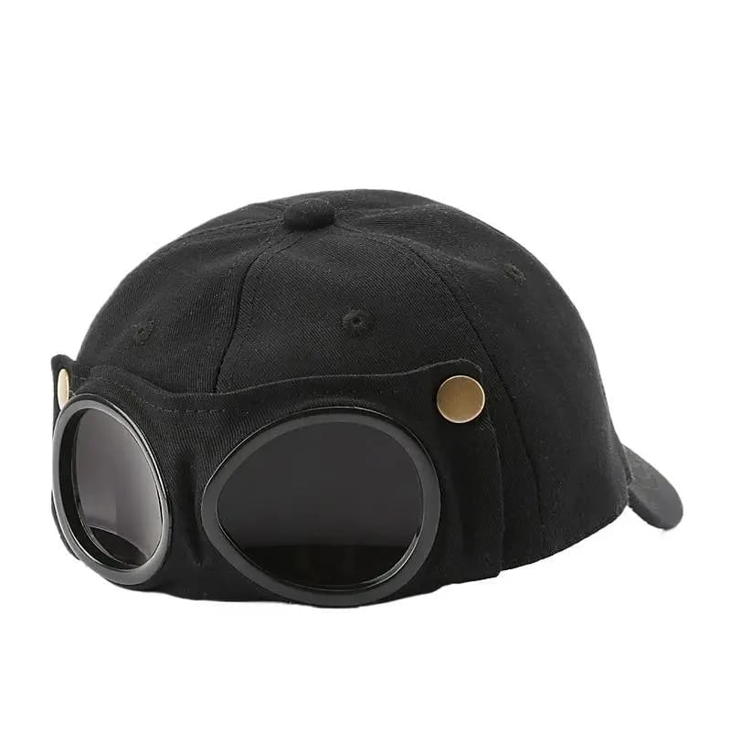 Vintage Baseball Cap with Flip Down Protective Goggles