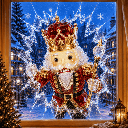 🔥 Last Day 50% OFF - 3D Crystal Christmas Window Decal 🎄 Shattered-Glass Holiday Decoration