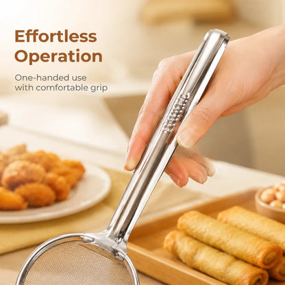 🍟 2-in-1 Stainless Steel Oil Strainer Tongs