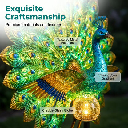 🔥Limited time-50% OFF 🦚Solar Peacock Garden Sculpture Light🌟Transform Your Outdoor Space🏡