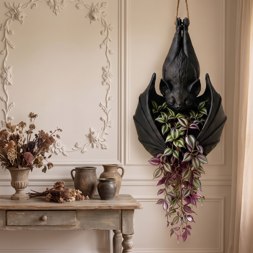 Gothic Hanging Bat-Shaped Plant Pot