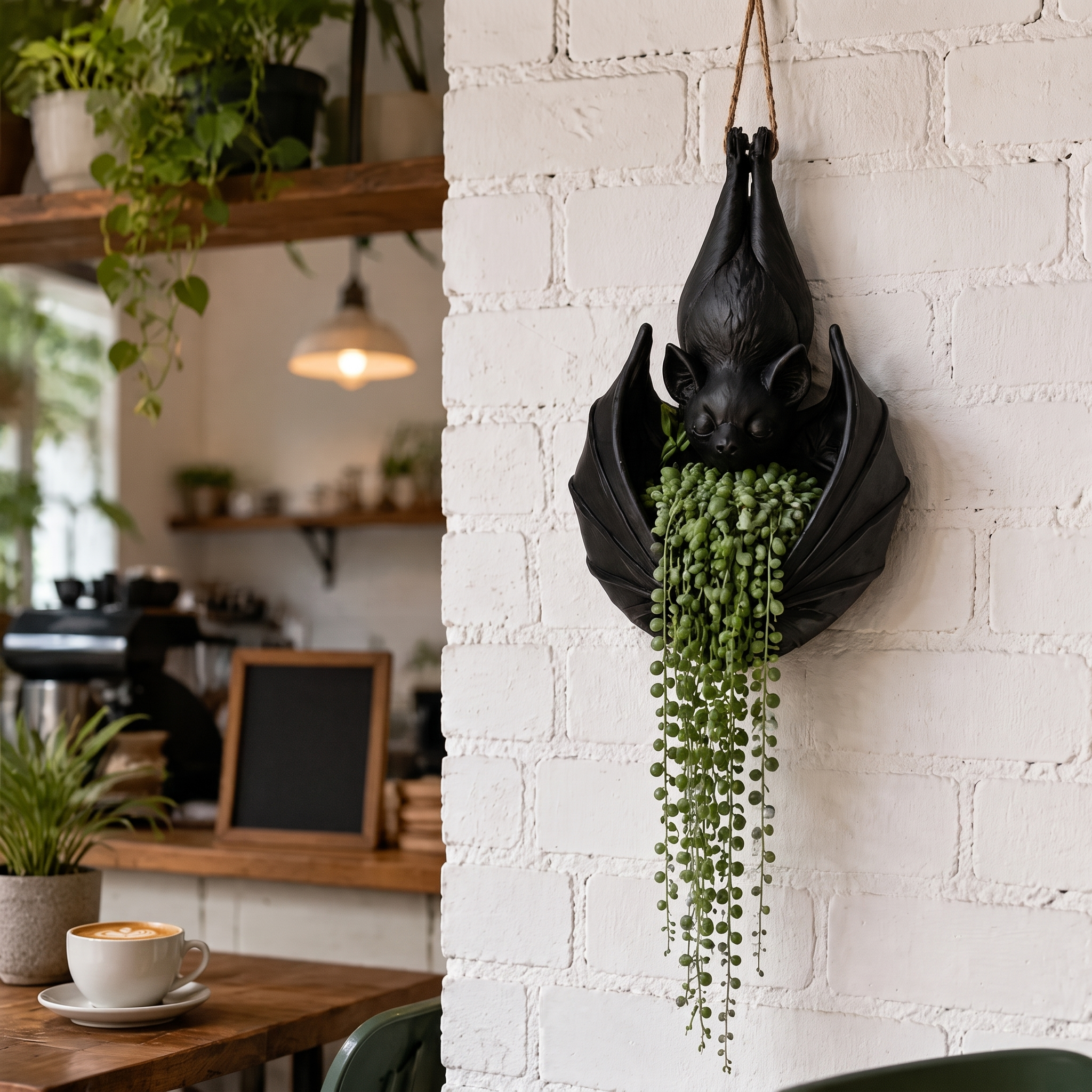 Gothic Hanging Bat-Shaped Plant Pot