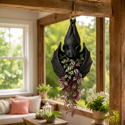 Gothic Hanging Bat-Shaped Plant Pot