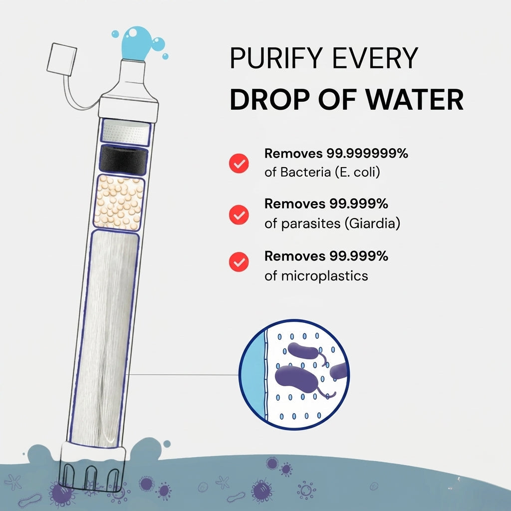 Emergency Water Filter Straw (400 gal)