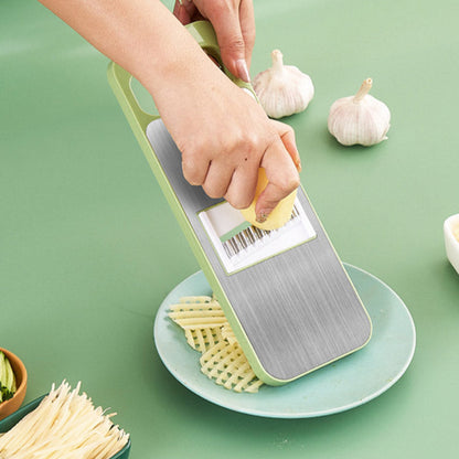🔪 Multifunctional Vegetable Chopper with Hand Guard – 5 Blades, Non-Slip Base & Easy Chopping
