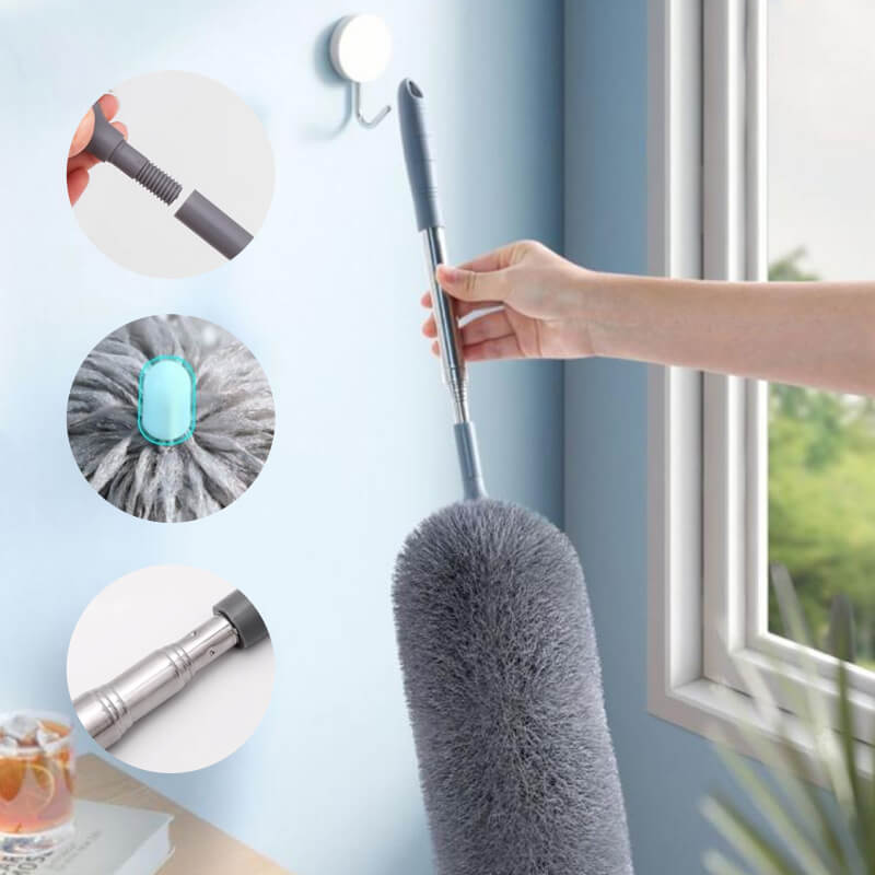 🪶 BUY 2 GET 1 FREE! ✨ Telescopic Microfiber Duster – 360°, extendable & washable 🏠