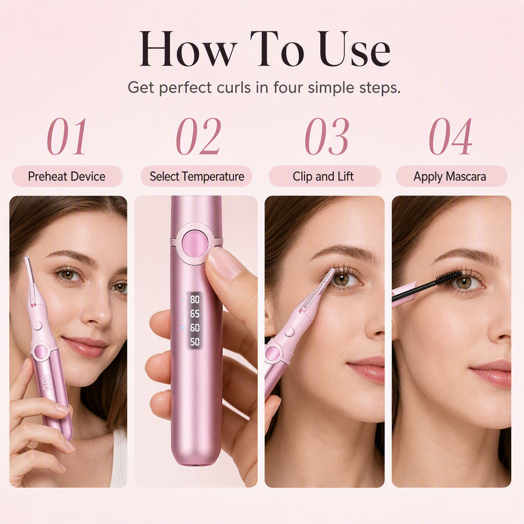 🔥💐Last Day Special Price £6.99‼️ ✨Rechargeable Heated Eyelash Curler | Get Long-Lasting Perfect Lash Curls Anytime🔋