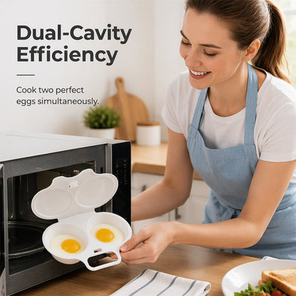 🥳2026 HOT SALE🥳💞50K+ SOLD! 🥗🎁 Microwave Egg Poacher——Dual‑cavity, non‑stick & easy clean. Healthier than frying – stock up & save! 🏠✅