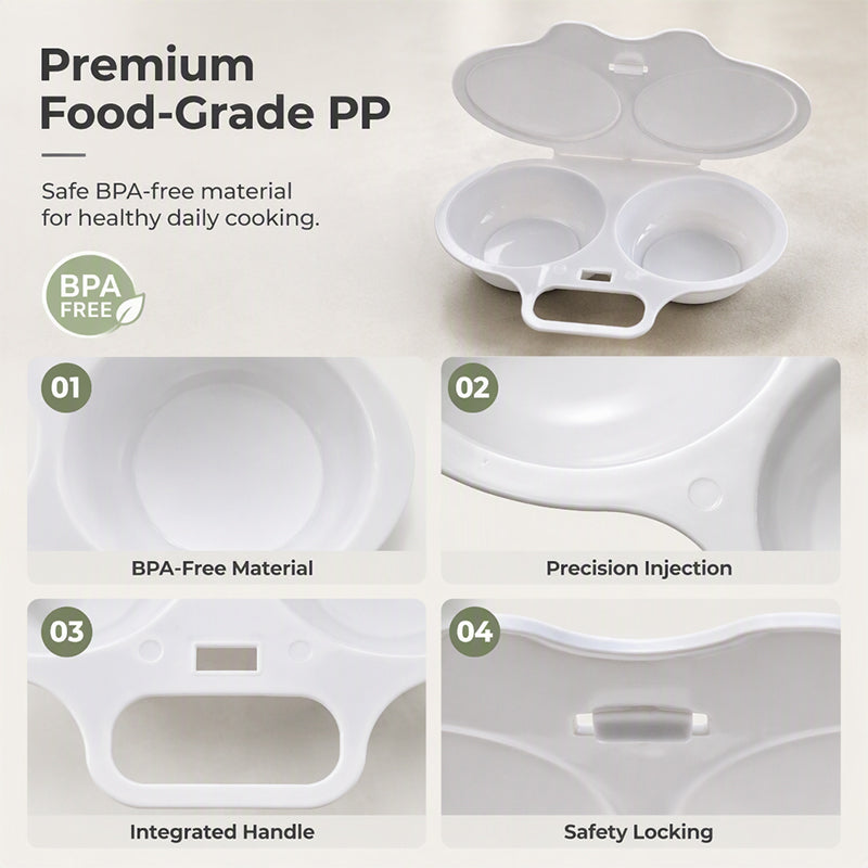 🥳2026 HOT SALE🥳💞50K+ SOLD! 🥗🎁 Microwave Egg Poacher——Dual‑cavity, non‑stick & easy clean. Healthier than frying – stock up & save! 🏠✅
