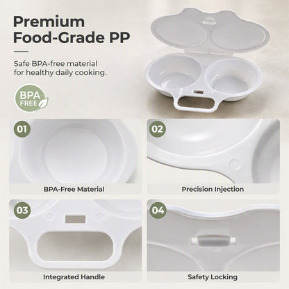 🥳2026 HOT SALE🥳💞50K+ SOLD! 🥗🎁 Microwave Egg Poacher——Dual‑cavity, non‑stick & easy clean. Healthier than frying – stock up & save! 🏠✅