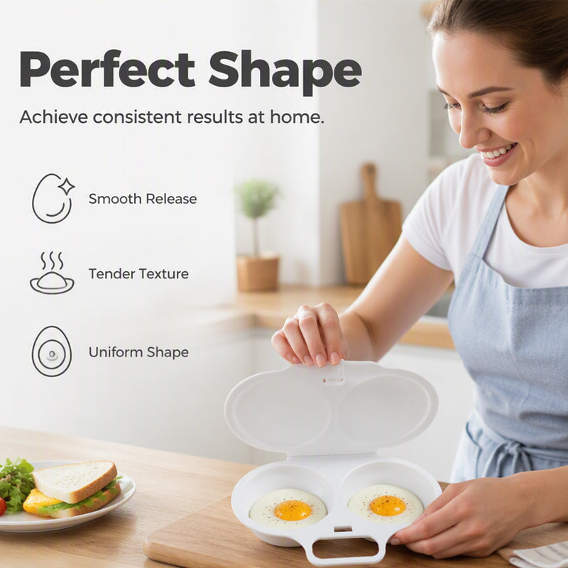 🥳2026 HOT SALE🥳💞50K+ SOLD! 🥗🎁 Microwave Egg Poacher——Dual‑cavity, non‑stick & easy clean. Healthier than frying – stock up & save! 🏠✅