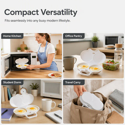 🥳2026 HOT SALE🥳💞50K+ SOLD! 🥗🎁 Microwave Egg Poacher——Dual‑cavity, non‑stick & easy clean. Healthier than frying – stock up & save! 🏠✅