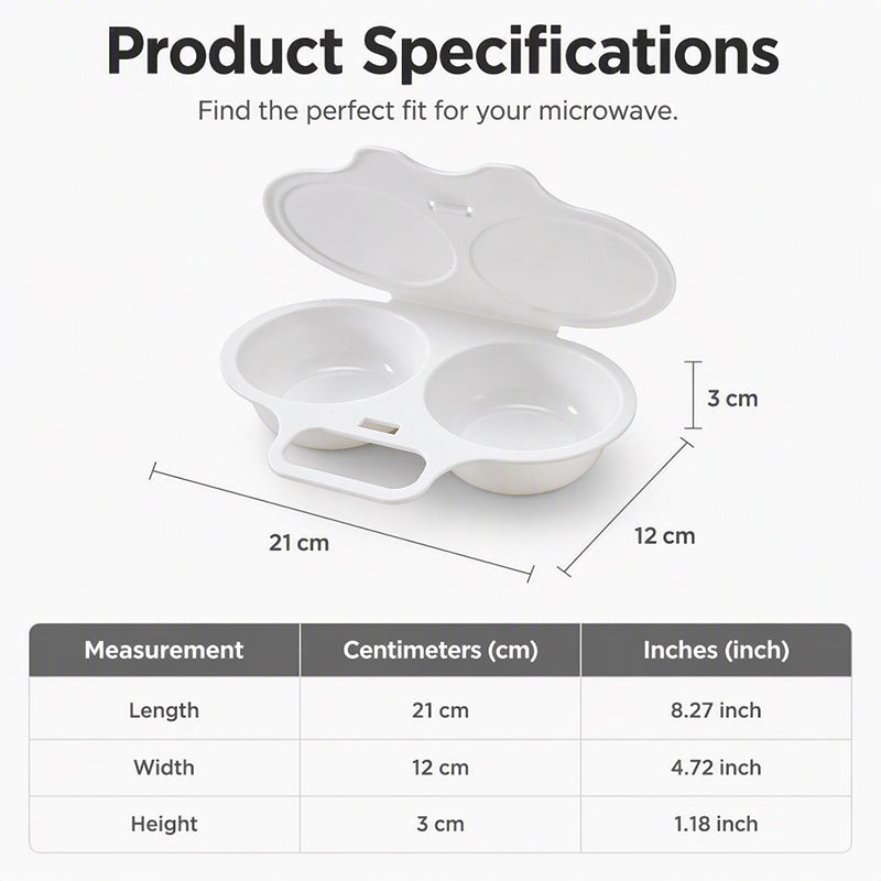 🥳2026 HOT SALE🥳💞50K+ SOLD! 🥗🎁 Microwave Egg Poacher——Dual‑cavity, non‑stick & easy clean. Healthier than frying – stock up & save! 🏠✅