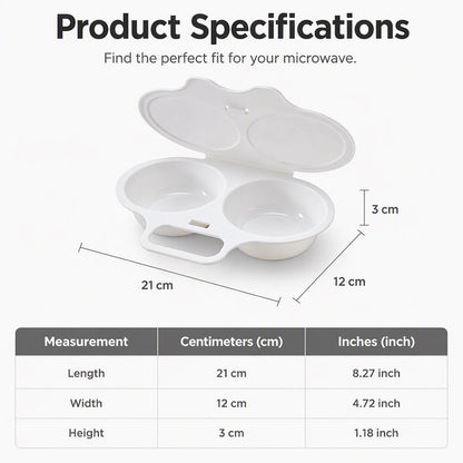 🥳2026 HOT SALE🥳💞50K+ SOLD! 🥗🎁 Microwave Egg Poacher——Dual‑cavity, non‑stick & easy clean. Healthier than frying – stock up & save! 🏠✅