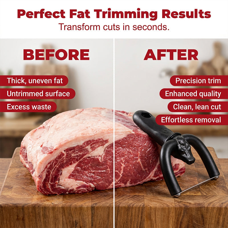 🔥🥩 Handheld Fat Trimmer for Beef & Pork, Portable Meat Fat Remover Tool, Easy Brisket Trimming BBQ Kitchen Gadget