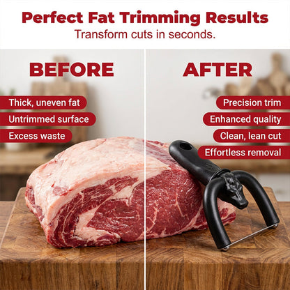 🔥🥩 Handheld Fat Trimmer for Beef & Pork, Portable Meat Fat Remover Tool, Easy Brisket Trimming BBQ Kitchen Gadget