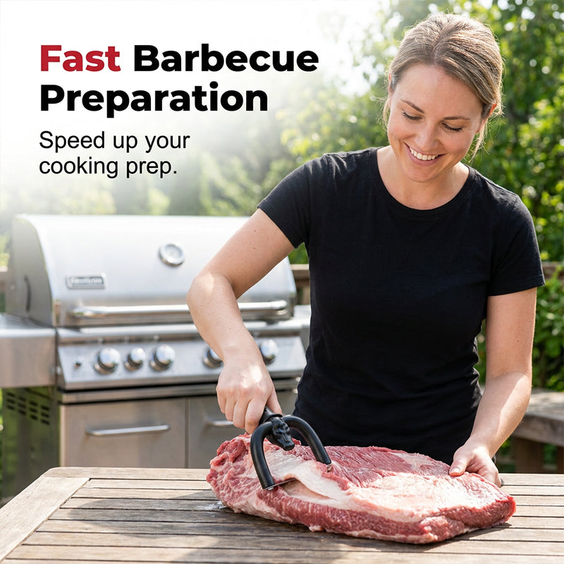 🔥🥩 Handheld Fat Trimmer for Beef & Pork, Portable Meat Fat Remover Tool, Easy Brisket Trimming BBQ Kitchen Gadget