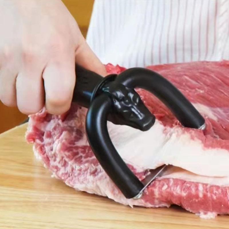 🔥🥩 Handheld Fat Trimmer for Beef & Pork, Portable Meat Fat Remover Tool, Easy Brisket Trimming BBQ Kitchen Gadget