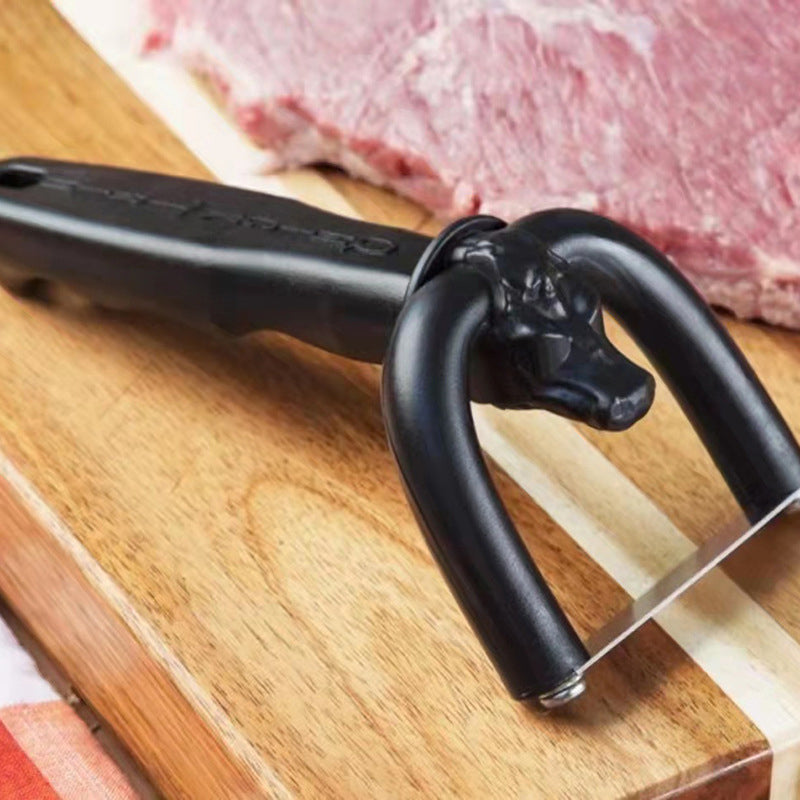 🔥🥩 Handheld Fat Trimmer for Beef & Pork, Portable Meat Fat Remover Tool, Easy Brisket Trimming BBQ Kitchen Gadget