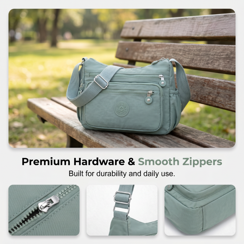 ⏰🔥 50% OFF SALE! 🎒✨ Multi-Pocket Crossbody Bag – Lightweight, Water-Resistant, and Perfect for Keeping Everything Organized