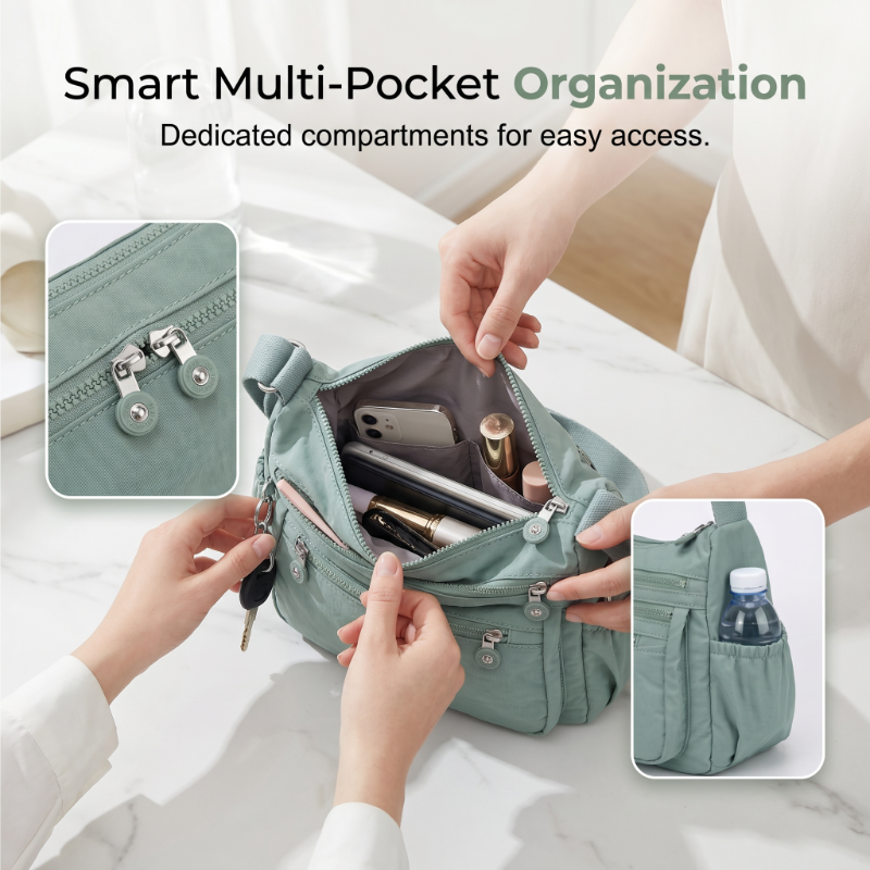 ⏰🔥 50% OFF SALE! 🎒✨ Multi-Pocket Crossbody Bag – Lightweight, Water-Resistant, and Perfect for Keeping Everything Organized