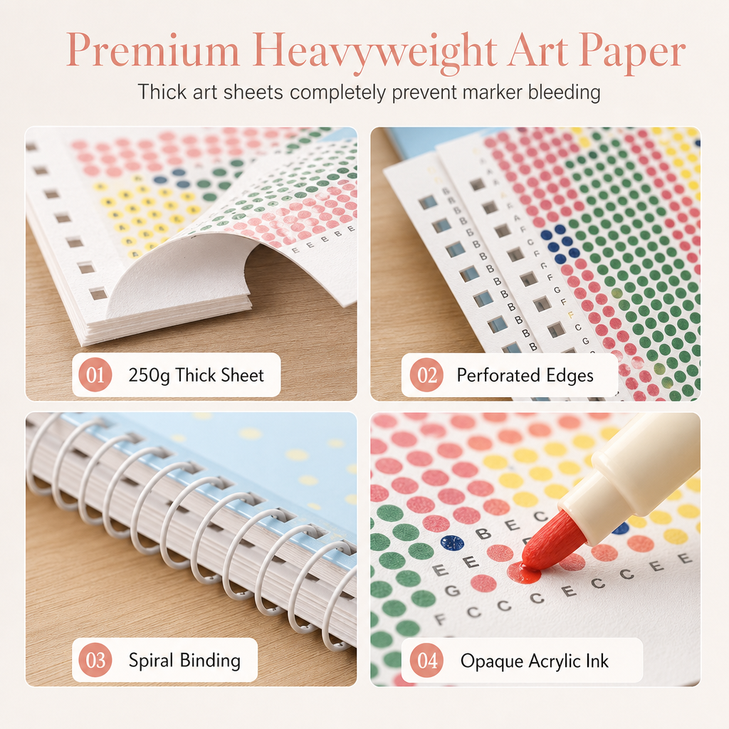 🎨✨ Mindful Dot Coloring Set – Match, Dot & Reveal Beautiful Art