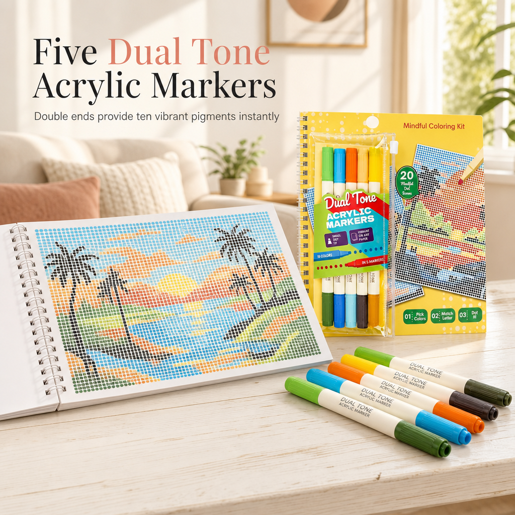 🎨✨ Mindful Dot Coloring Set – Match, Dot & Reveal Beautiful Art