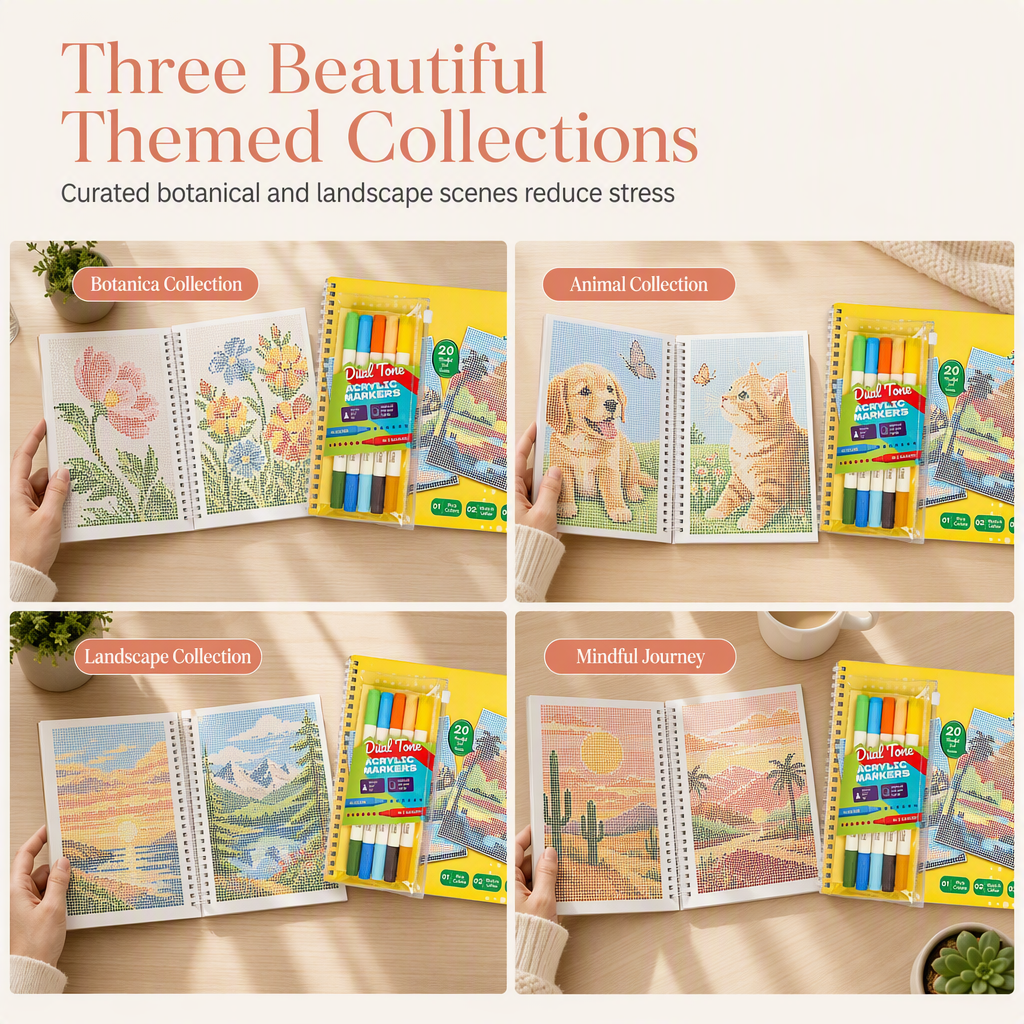 🎨✨ Mindful Dot Coloring Set – Match, Dot & Reveal Beautiful Art