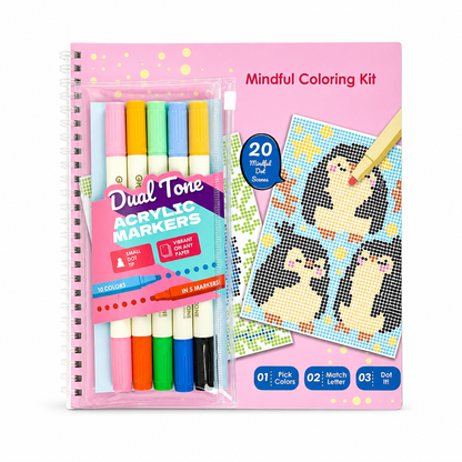 🎨✨ Mindful Dot Coloring Set – Match, Dot & Reveal Beautiful Art