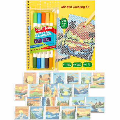 🎨✨ Mindful Dot Coloring Set – Match, Dot & Reveal Beautiful Art