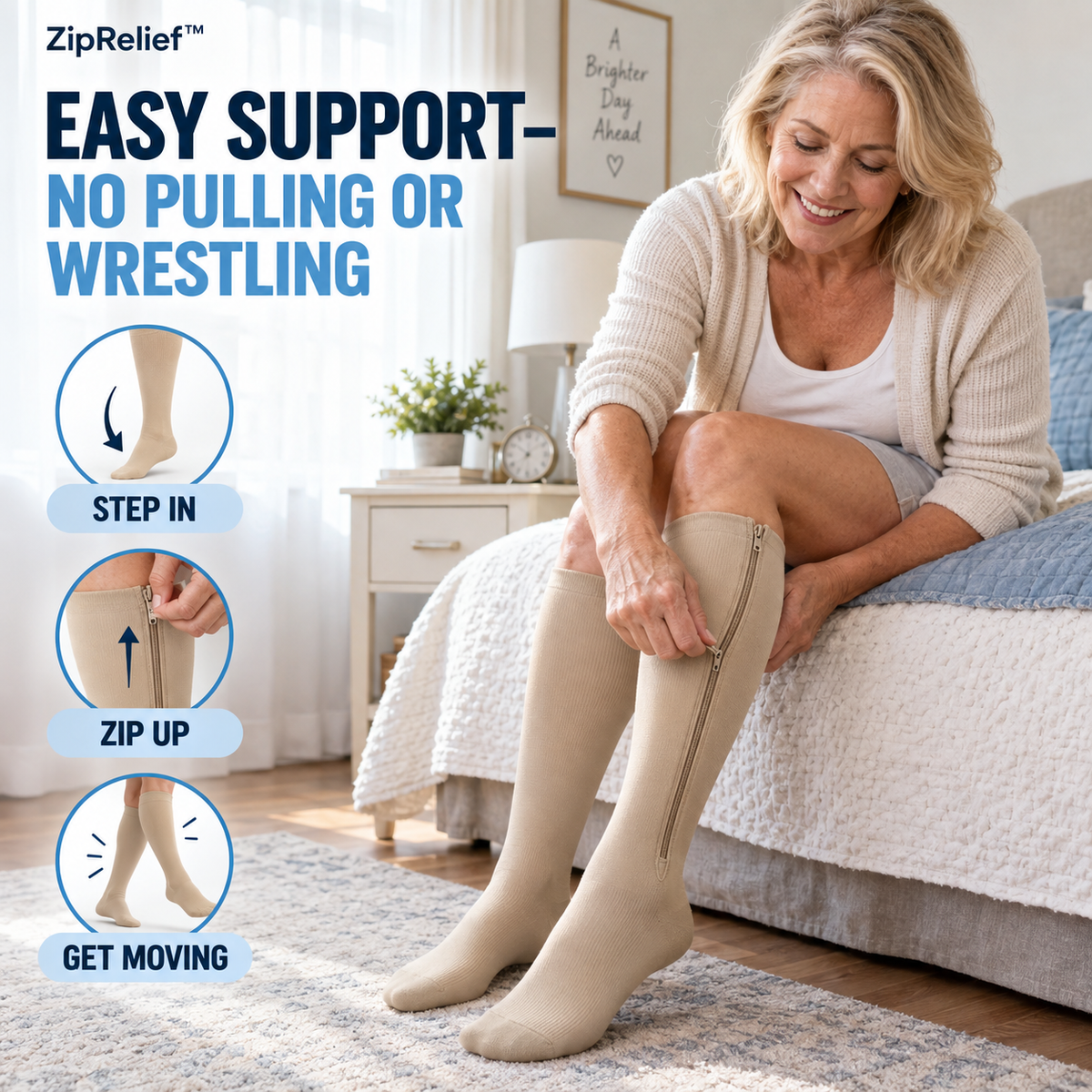 ZipRelief™ Compression Socks – 2 Pairs