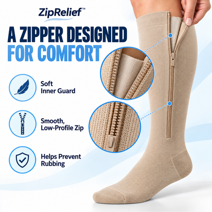 ZipRelief™ Compression Socks – 2 Pairs