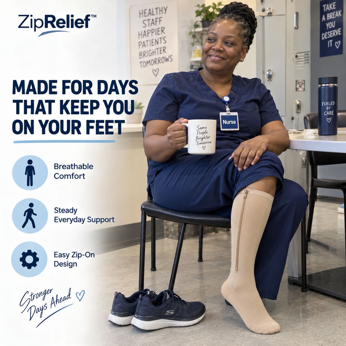 ZipRelief™ Compression Socks – 2 Pairs